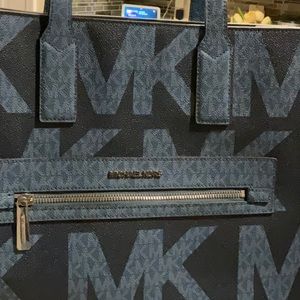 Michael Kors Kenly Large Graphic Logo Tote Satchel Bag MK Signature